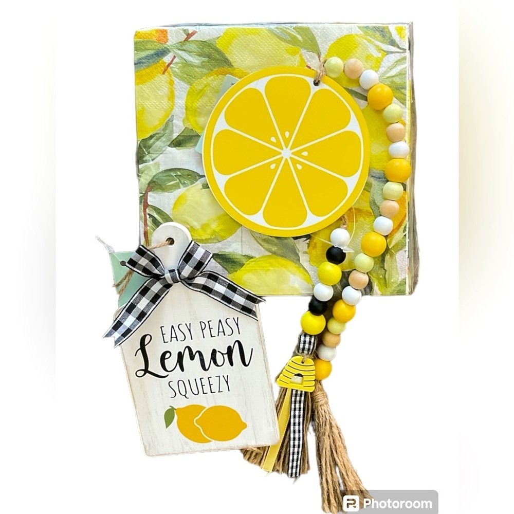 NWT Cute Collection of Lemon Themed Home Decor items
